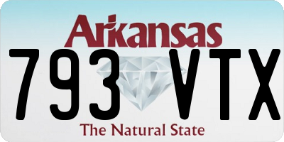 AR license plate 793VTX