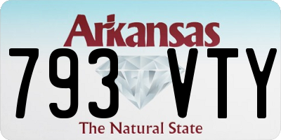 AR license plate 793VTY