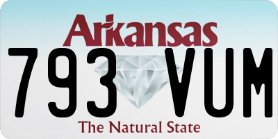 AR license plate 793VUM