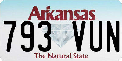 AR license plate 793VUN