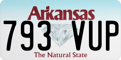 AR license plate 793VUP