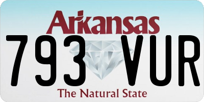 AR license plate 793VUR