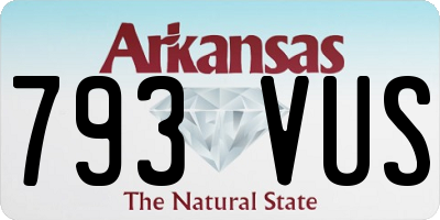 AR license plate 793VUS