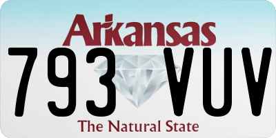 AR license plate 793VUV
