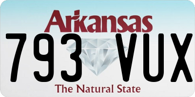 AR license plate 793VUX