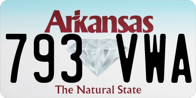 AR license plate 793VWA