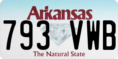 AR license plate 793VWB