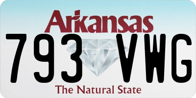 AR license plate 793VWG