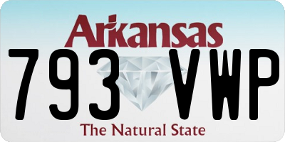 AR license plate 793VWP