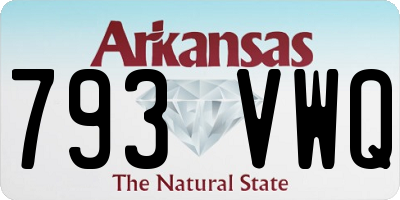 AR license plate 793VWQ