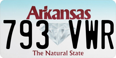 AR license plate 793VWR