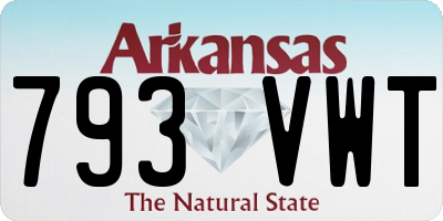 AR license plate 793VWT