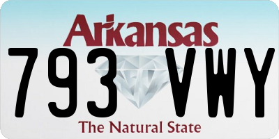 AR license plate 793VWY