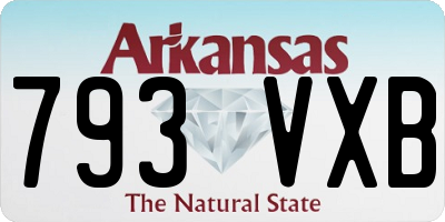AR license plate 793VXB