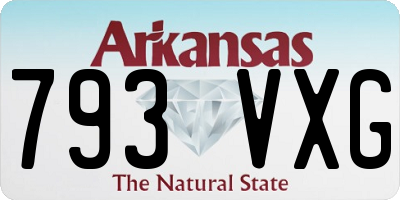 AR license plate 793VXG