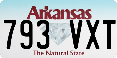 AR license plate 793VXT