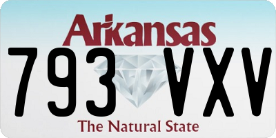 AR license plate 793VXV
