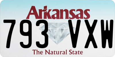 AR license plate 793VXW
