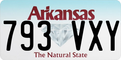 AR license plate 793VXY