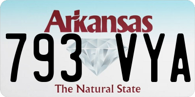 AR license plate 793VYA