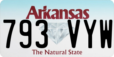 AR license plate 793VYW