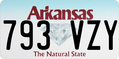 AR license plate 793VZY