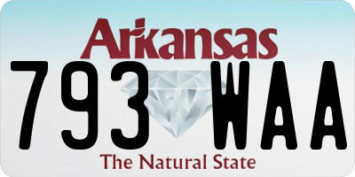 AR license plate 793WAA