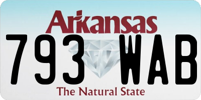 AR license plate 793WAB
