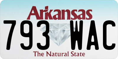 AR license plate 793WAC