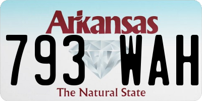 AR license plate 793WAH
