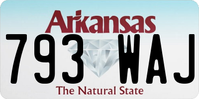 AR license plate 793WAJ