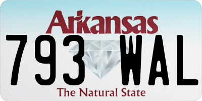 AR license plate 793WAL