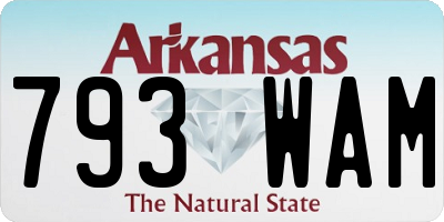 AR license plate 793WAM