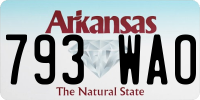 AR license plate 793WAO