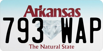 AR license plate 793WAP