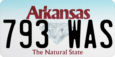 AR license plate 793WAS
