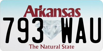 AR license plate 793WAU