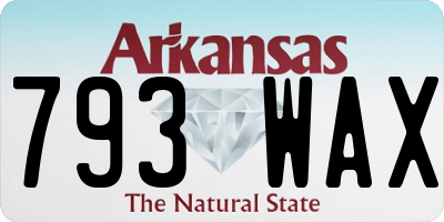 AR license plate 793WAX