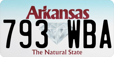 AR license plate 793WBA