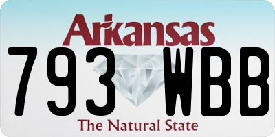 AR license plate 793WBB