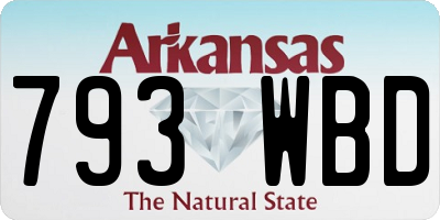 AR license plate 793WBD