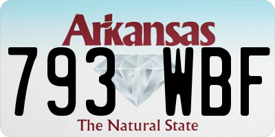 AR license plate 793WBF