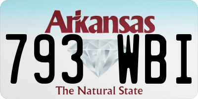 AR license plate 793WBI