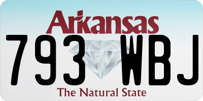 AR license plate 793WBJ