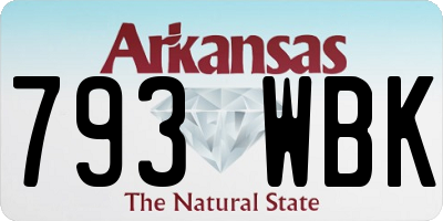 AR license plate 793WBK