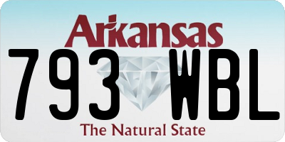 AR license plate 793WBL