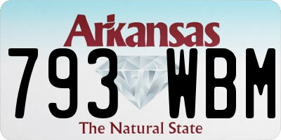 AR license plate 793WBM
