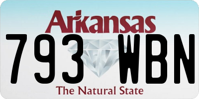 AR license plate 793WBN