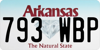 AR license plate 793WBP