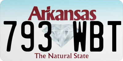 AR license plate 793WBT